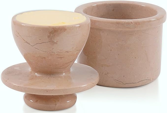 Radicaln Marble Butter Keeper 4.25" Inches Verona Handmade Butter Holder For Kitchen Counter Decor Butter Dish Butter Crock & French Butter Holder Ideal Butter Keeper For Spreable Butter