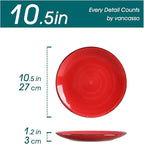 vancasso Bonita Dinner Plates, 10.5 Inch Ceramic Plates, Microwave, Oven and Dishwasher Safe Plates Set of 6 - Assorted Colors