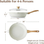 SENSARTE Nonstick Ceramic Saute Pan 12-Inch, Non-toxic Deep Frying Pan Skillet with Lid, Healthy Jumbo Cooker, Stay Cool Handle, Induction Compatible, PFOA & PFAS Free