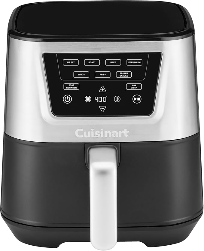Cuisinart 6 Qt Basket Air Fryer, Black & Silver, AIR-180