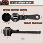 2-in-1 Coffee Scoop with Funnel, 2 Teaspoon Measuring Spoon for Reusable K Cups, Ground Coffee, Protein Powder & Tea, Mess-Free Plastic Design (Black)