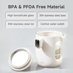 Joydeem Hot Water Dispenser, Glass Water Boiler and Warmer, 5 Keep Warm Temperature Settings, Support ℉ & ℃, 3L/101Oz/12 Cups, JD-DSP203, White