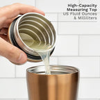 Elevated Craft Hybrid Cocktail Shaker - Premium Vacuum Insulated Stainless Steel Copper Cocktail Shaker - Innovative Measuring System - Martini Shaker for the Home Bartender - 28oz Total Volume