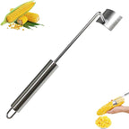 Stainless Steel Corn Peeler Tool with Long Handle - Efficient Corn Kernel Remover for Fresh or Cooked Corn - Easy Grip Cob Stripper and Shucker for Kitchen, BBQ, and Outdoor Use