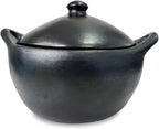 Authentic La Chamba Stewpot-Elegant, All-Natural Black Clay Dutch Oven for Braising, Baking, Roasting Chicken, Cooking Beans - Stovetop & Oven Safe – Handmade in Colombia - Large, 5.5 Qt.