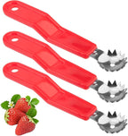 Strawberry and Tomato Corer, Kitchen Stem Huller Remover Tool, Red