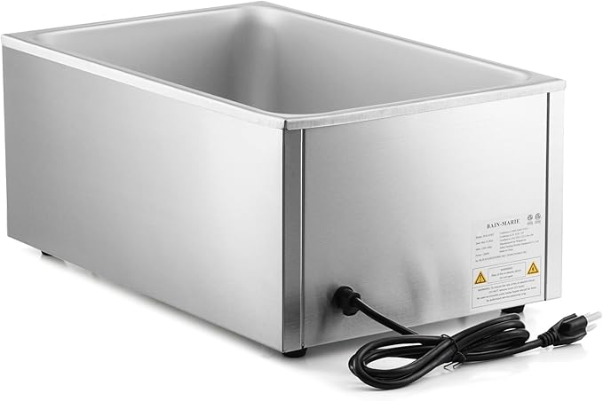 WILPREP Single-Well Commercial Food Warmer, ETL Listed Electric Warmer for Food with Adjustable Temp. & Automatic Shutoff, Stainless Steel Hot Food Well Food Heating Unit for Buffet Hotel Catering