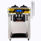 VEVOR Commercial Ice Cream Maker, 22-30L/H Yield, 2350W Countertop Soft Serve Machine with 2x6L Hopper 2L Cylinder LCD Panel Puffing Shortage Alarm, Frozen Yogurt Maker for Restaurant Snack Bar, Silve