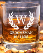Blue Ridge Mountain Gifts 11 oz Engraved Whiskey Glass – Personalized Groomsmen Gift – Custom Etched Glass for Best Man & Wedding Party – Heavy Base, Groomsman Gifts (1)