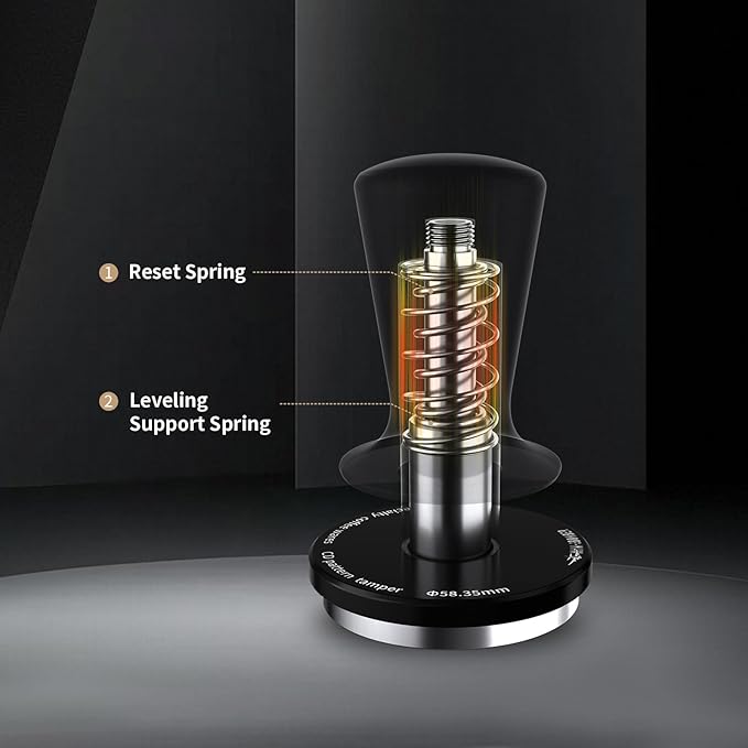MHW-3BOMBER 45mm Coffee Tamper, 2 Spring Loaded Espresso Tamper Tool, Auto-Leveling Press Tamper Without Tilting,45.5mm Ripple Base, T7116T
