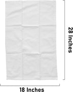 Kitchen Towels 100% Cotton Solid Kitchen Dish Cloths, Valentine Decor Hand Towel Reusuable Dish Towel for Cleaning & Drying Tea Towels Set with Hanging Loop - 18"x 28", Pack of 6 - White