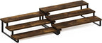 Furinno Ravel 3-Tier Multipurpose Expandable, Nestable Kitchen Counter Spice Rack Organizer, Set of 2, Amber Pine/Black