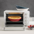 Fun Elements Pie Pan, 9 Inch Ceramic Pie Dish, Deep Dish Pie Pan with Lace Emboss, Ruffled Pie Plate for Baking, Thanksgiving Christmas Gifts, Set of 2, Red