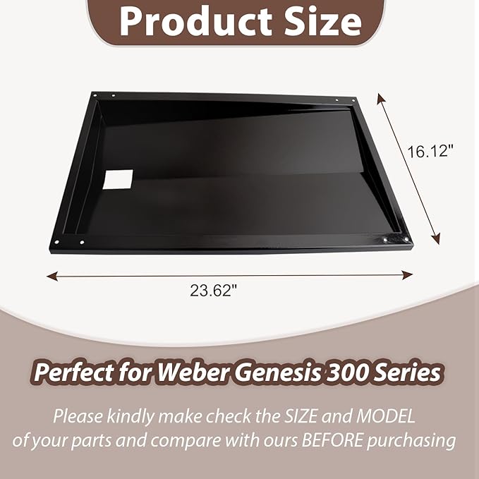 67767 Grease Tray for Weber Grill Parts Genesis 300 Series with Side Control Knob(2007-2010), 67758 Grill Drip Pan for Weber Genesis E-310 E-320 Gas Grills Replacement Parts