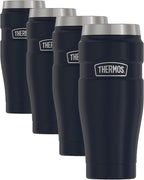 THERMOS Stainless King Travel Tumbler, 16 Ounce, Vacuum-Insulated | Midnight Blue | Pack of 4
