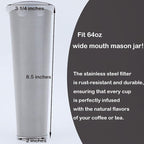 2 Set 64 oz (2 Quart), Black Cold Brew Coffee Maker, Iced Tea Machines, Thick Glass with Pour Spout Handle Lid, Stainless Steel Filter for Iced Coffee, Fruit Drinks or Sun Tea (2)