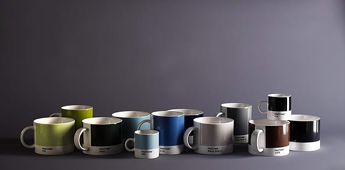 Pantone by Copenhagen Design - Large ceramic coffee mug with handle - Colorful Porcelain coffee mug/cup, 12 oz Black 419