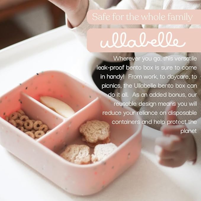 Leak Proof Bento Box Food-Grade Silicone Bento, BPA, Phthalate, Lead, & PVC Free - Bento Lunch Box for Daycare, Kids, & Adults - Leak Resistant Sets With Lids Snack Box Container (Green)