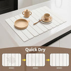 24" x 16" Large Stone Drying Mat for Kitchen Counter , Quick Absorbent Diatomaceous Earth Dish Drying Mat , Rollable Stone Drying Mat for Kitchen Dishes Bottles Cups , Match any Countertop