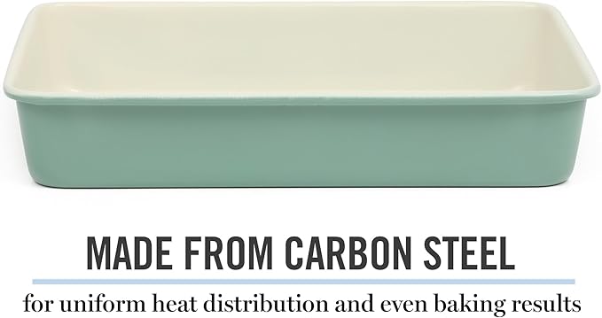 Martha Stewart Gallen 13 x 9 Inch Rectangular Nonstick Carbon Steel Cake/Baking Pan- Teal