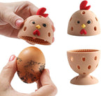 Egg Brush Cleaner, 2PCS Silicone Egg Cleaner Scrubber for Fresh Eggs, Multipurpose Fruit and Vegetable Rotating Scrubber Tool for Fresh Eggs, Reusable Chicken Egg Washer Brush (Brown)