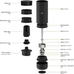 TIMEMORE Electric Coffee Grinder Portable - Adjustable Burr Grinder with 30 Precise Settings, Auto Stop & Clog Protection for Espresso, Pour-Over, French Press Moka,for Home Outdoor Use（Black）