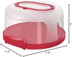 Top Shelf Elements Round Cake Carrier For Up To 10 Inch Cake Portable Cake Stands Two Sided Cake Box With Handle Fashionable Base Doubles as Five Section Serving Tray Container Holds Pies(Scarlet)