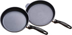 Swiss Diamond Duo Cooking Pans Set Nonstick, Diamond Coated Kitchen Pan Set with Stainless Steel Handles, Aluminum Non Stick Cookware Set, Dishwasher & Oven Safe, 9.5 Inch and 11 Inch