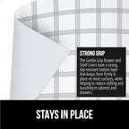 GORILLA GRIP Slip Resistant Drawer and Shelf Liner 2 Pack, Non Adhesive Water Resistant, Easy Trim, Smooth Surface Liners for Kitchen Cabinet, Shelves, Drawers Pantry, 20 IN x 20 FT, Stripe Gray White