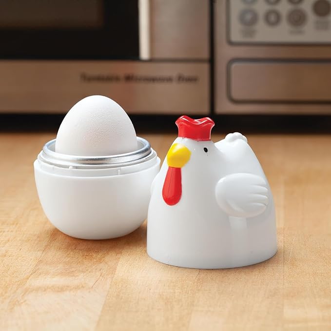 Rooster Microwave Egg Boiler - Quick and Easy High-Protein Breakfast | Cooks Soft, Medium, or Hard Boiled Eggs | Perfect for Singles | 3" x 4 1/2"