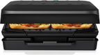 2-Serving Electric Grill and Panini Press, Tough Non-Stick Coating, Drip Tray Catches Grease, Black
