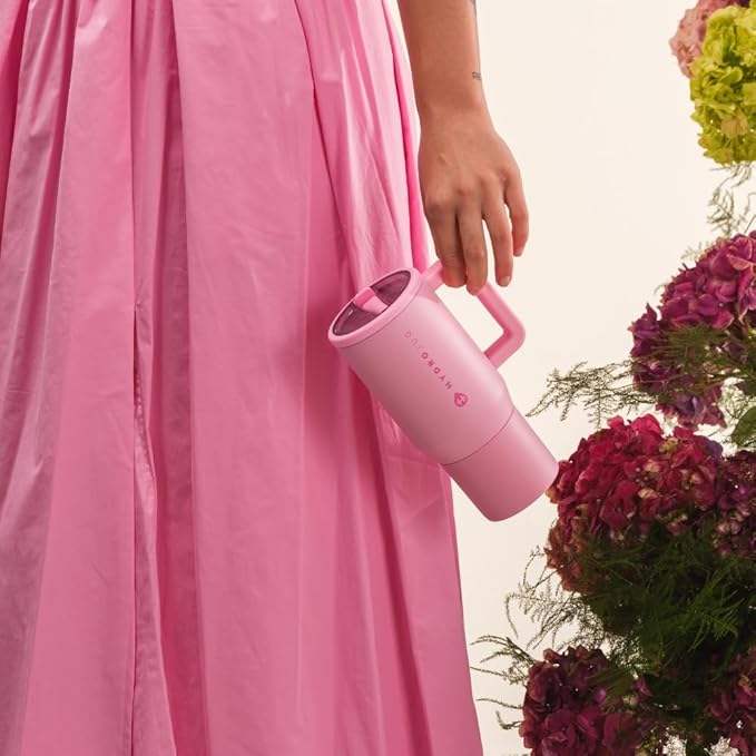 HydroJug Kids - 20 oz Insulated Kids Water Bottle with Flip Straw & Handle | Leak-Proof & Durable | Perfect for School, Sports, Lunch, Travel & Camp, Blush