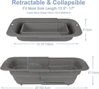 ROTTOGOON 7Qt Collapsible Colander Strainer, Expandable Over the Sink Colander, Adjustable Silicone Kitchen Sink Strainer, Foldable Large Colanders Basket to Wash Vegetable, Fruit, 15" to 19.8"