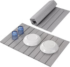 Stone Drying Mat for Kitchen Counter Foldable, Stain-Resistant PU Leather, Absorbent Diatomaceous Earth Bath Mat, Collapsible Quick Dry Stone Dish Drying Mat Large for Countertop 23" x 15.3"