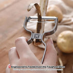 100% SUS304 Stainless Steel Potato Peeler, Vegetable Fruit Peeler, Durable Non-Slip Ergonomic Grips, Minimalist Y-Shaped Design, Rust-Proof, Dual-Edged Blades