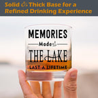 kunlisa Lake Lovers Gifts Whiskey Glasses, Lake House Gifts, Lakes House Decor 10 oz Drinking Rocks Glasses for Women Men Whisky Cocktail Scotch Bourbon Liquor