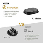 Oval Aluminum Foil Pans with Snap-On Lids (5 Pack) | 2X Thicker Heavy Duty Reusable Container 25oz for Take-Out (Black)