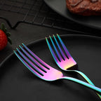 VANDBAO Rainbow Flatware Cutlery Silverware Set 20 Pieces, Stainless Steel Colorful Utensils, Tableware Set Service for 4, Include Knife/Fork/Spoon, Reusable, Mirror Polished, Dishwasher Safe