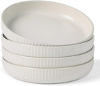 famiware Starlight Large pasta bowls set of 4, Serving Bowls for Pasta, Salad, Dinner, Oatmeal. Microwave Safe-36 oz, 8.46inch, Matte white