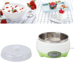 110 V Yogurt Maker Machine, Compact Yogurt Maker, Fruit Wine Maker, Stainless Steel, for Homemade DIY Yogurt Green 15W US Plug