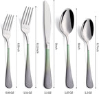 20-Pieces Color Silverware Sets for 4,Green and gray Handle Stainless Steel Cutlery Set, Include Forks Spoons and Knives Set, Dishwasher Safe Utensil Sets for Home Restaurant