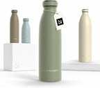 LARS NYSØM Stainless Steel Insulated Water Bottle 12oz 17oz 25oz 34oz 51oz | Insulated Thermo Flask for Hot and Cold Beverages | Leakproof Drinking Bottle (Sage Green, 17oz)