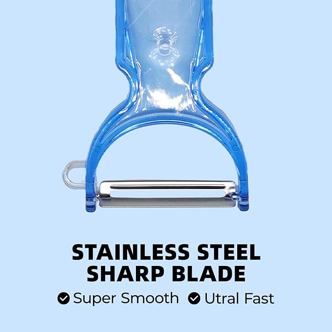 Trez Treamer 3-Pack Vegetable Peelers for Kitchen,Safe Veggie Peeler Set for Potato Apple Carrot Fruit Zucchini Cucumber Peeler Sharp Potatoes Peelers Bulk with Non-Slip Handle (3, Pink/Blue/Yellow)