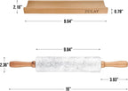 Zulay Kitchen 17-Inch Marble Rolling Pin With Stand - Polished Marble Rolling Pins For Baking With Long Beechwood Handle - Non-stick Roller Pin For Baking Pastries, Bread & Pizza