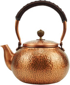 Funmaker Handmade Solid Copper Tea Pot Kettle Stovetop Teapot Thick Hammered Copper Tea Pot Kettle Stovetop Teapot Made for gasstove tops pure copper kettle (Type 2-1200ml)
