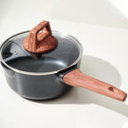 3-Piece Granite Non-Stick Cookware Set - 9.5" Frying Pan, Skillet, 7" Sauce Pan with Lid - PFOA Free