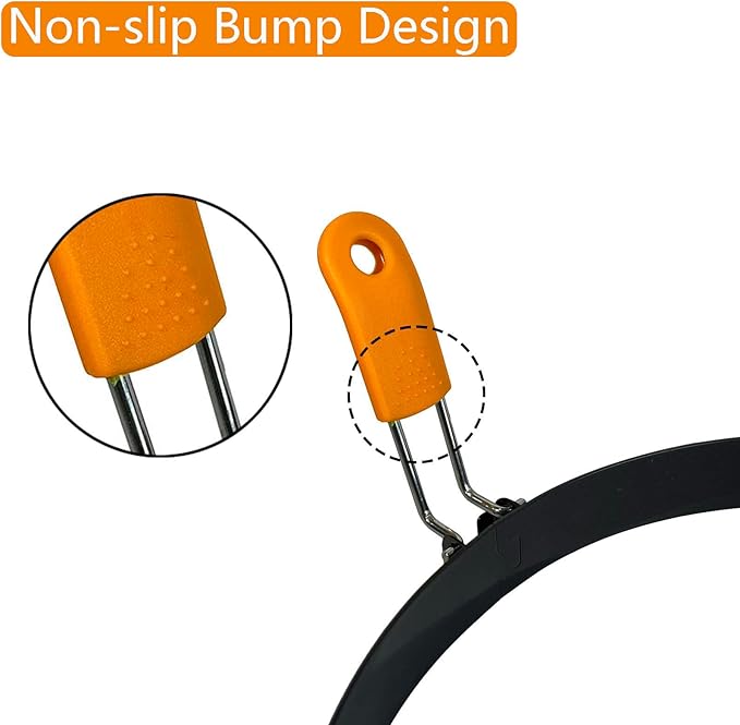 2 Pack 6 Inch Pancake Ring for Griddle,6 Inch P Handle Omelet Rings for Griddle,Non-stick Stainless Steel Pancake Egg Ring Omelet Mold Pancake Maker Cake Creps with Silicone Handle