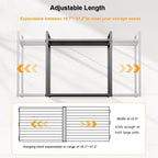 Expandable Pot and Pan Organizer Wall Mounted, 2 Tier Hanging Kitchen Shelves Heavy Duty Pot Rack with 6 Pot Lid Holders and 12 Hooks for Kitchen Cookware Utensils Organizer and Storage