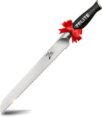 Zelite Infinity 10 Inch Serrated Bread Knife for Homemade Bread — Razor Sharp German High Carbon Stainless Steel Bread Cutting Knife for Sourdough Bread; Ergonomic Handle - Luxurious Gift Box