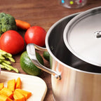 HOMICHEF 3.5QT Silver Nickel Free Stainless Steel Stockpot with Lid - Matte Polished, 8 Inch Wide, 7.6MM Thick Base, No Non-Stick Coating, 4.5 lbs